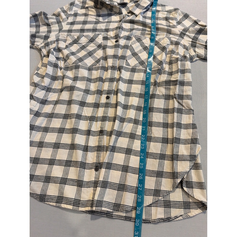 Columbia Sportswear Womens XXL White Black Plaid Flannel Button Down Shirt - Picture 6 of 8